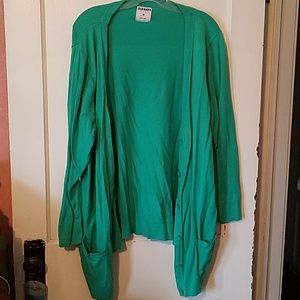 Green cardigan button down with pockets